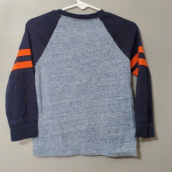 5/$25 OshKosh B'gosh Blue and Orange Kids Raglan Shirt Boys Size 2T - Picture 2 of 4